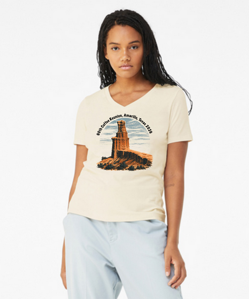 Coffee 90th Reunion Ladies V-Neck